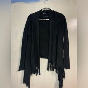 Liz Lange for target Maternity open knit fringe cardigan size S/M cozy boho